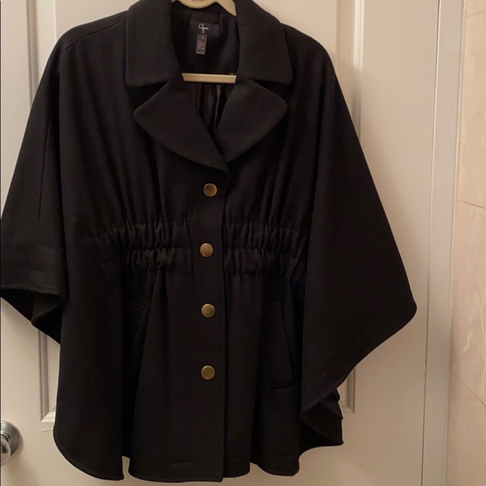 Black Medium Aqua Cape Jacket